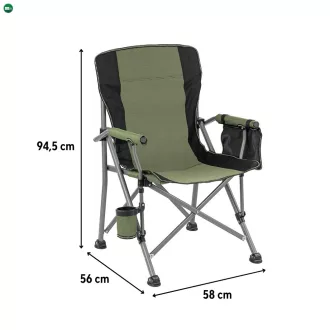   Leziter Comfort Plus karfás horgász szék pohártartóval zöld