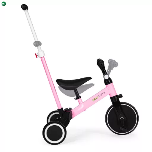 Tricikli tolókarral 2 az 1-ben rózsaszín