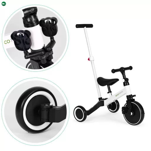Háromkerekű tricikli tolókarral 2 az 1-ben