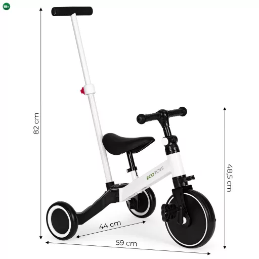 Háromkerekű tricikli tolókarral 2 az 1-ben