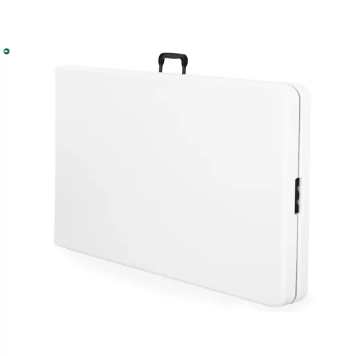 Összecsukható fehér műanyag kerti asztal