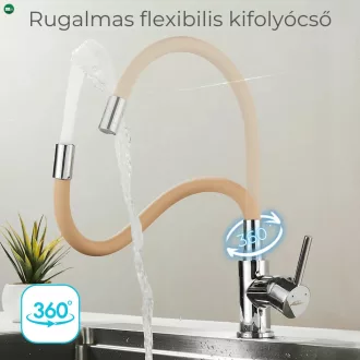  Corin álló mosogató csaptelep flexibilis kifolyócsővel bézs