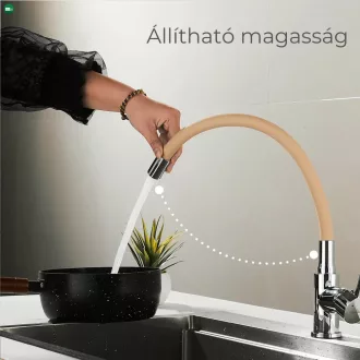   Corin álló mosogató csaptelep flexibilis kifolyócsővel bézs