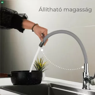   Corin álló mosogató csaptelep flexibilis kifolyócsővel szürke