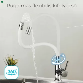   Corin álló mosogató csaptelep flexibilis kifolyócsővel fehér