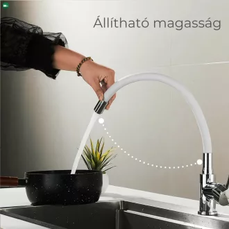   Corin álló mosogató csaptelep flexibilis kifolyócsővel fehér