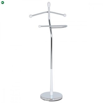   82646 Fehér szobainas, tömör gumifa és krómozott fém. Teherbírás 6 kg.