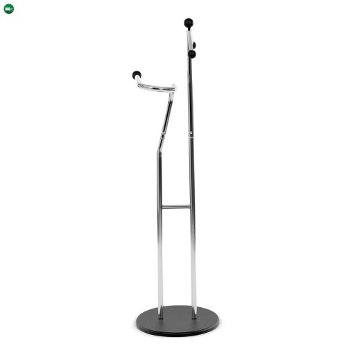 Szobainas króm/fekete színben. Magasság 110 cm, tömör gumifa alap, fekete pácolás, krómozott fém