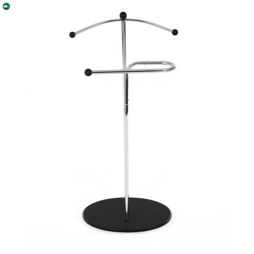 Szobainas króm/fekete színben. Magasság 110 cm, tömör gumifa alap, fekete pácolás, krómozott fém