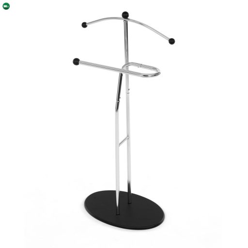 Szobainas króm/fekete színben. Magasság 110 cm, tömör gumifa alap, fekete pácolás, krómozott fém