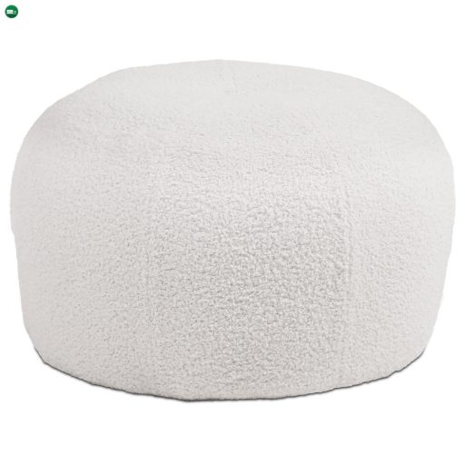 Fehér Színű Puff Különleges Bouclé SzövetbőlAK-307