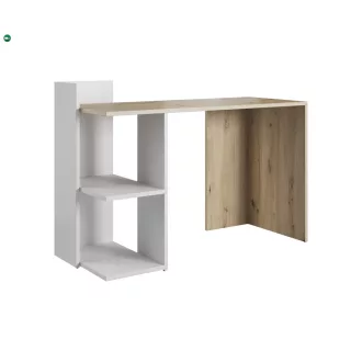   Íróasztal könyvespolccal, artisan tölgy/fehér színben PACO