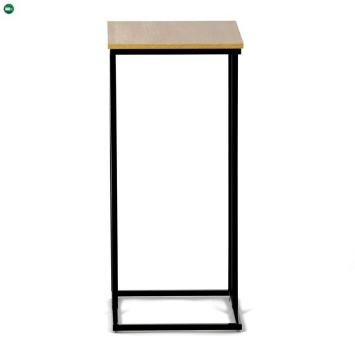 Lerakóasztal, Tárolóasztal, MDF lap, tölgy dekor, fekete fém