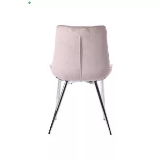   Elegáns Étkezőszék Szürke Bársony Kárpittal Krómszínű Lábakkal