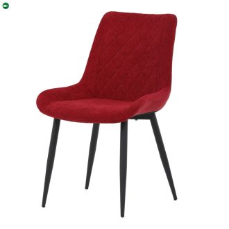   Vörös Szövet Étkezőszék Elegáns Rombuszmintával. DCL-218
