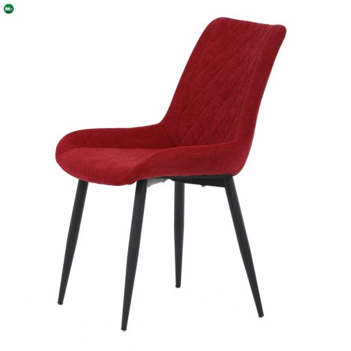 Vörös Szövet Étkezőszék Elegáns Rombuszmintával. DCL-218