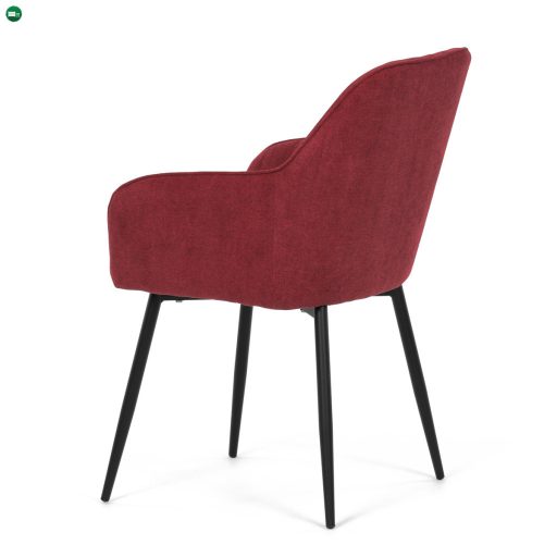 Elegáns Étkezőszék, piros szövet, fekete fém