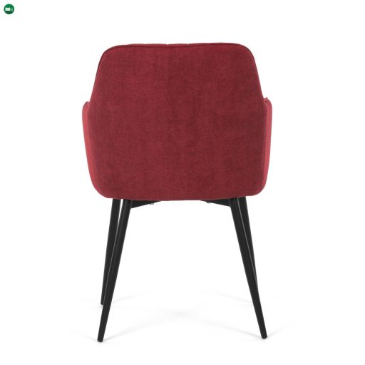 Elegáns Étkezőszék, piros szövet, fekete fém