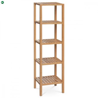   DR-011-3 Polc Tömör Bambuszból Natúr Színben, 5 Rekeszes, Teherbírás: 15 kg.