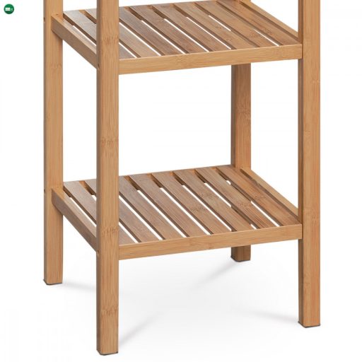 DR-011-3 Polc Tömör Bambuszból Natúr Színben, 5 Rekeszes, Teherbírás: 15 kg.