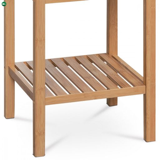 DR-011-4 Polc Tömör Bambuszból Natúr Színben, 4 Rekeszes, Teherbírás: 12 kg.