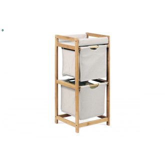   DR-012-2 Tároló Bambusz és Szövet Kivitelben, 2 Rekeszes, Tehebírás: 2,5 kg/rekesz