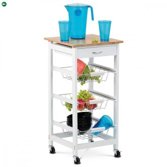   Dr-043 Gurulós Tároló Állvány Kihúzható Polcokkal és Fiókkal. Teherbírás: 15 kg.
