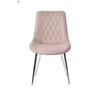 Elegáns Étkezőszék Latte Színben Műbőr Kárpittal