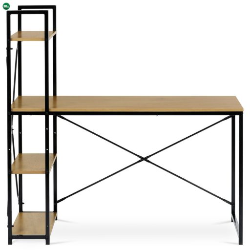Polcos íróasztal, MDF, tölgy dekor, fekete fém. GD-520