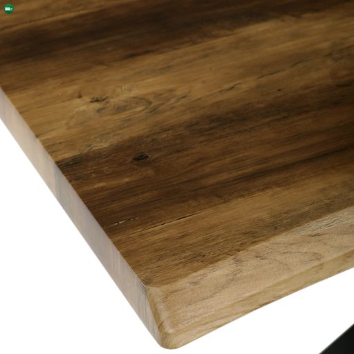 Étkezőasztal, 180x90x75 cm, MDF lap, régi fa dekor, csillag alakú fém láb