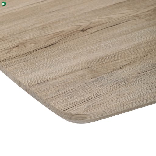 Modern Étkezőasztal 160x90cm, MDF, 3D tölgy san remo színben, fém lábak, fekete lakk
