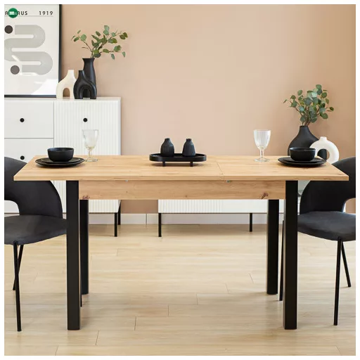 NEO Étkezőasztal Tölgy/Fekete Színben 120 cm