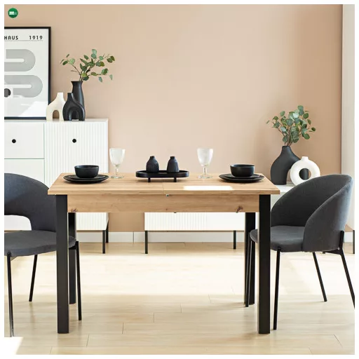 NEO Étkezőasztal Tölgy/Fekete Színben 120 cm