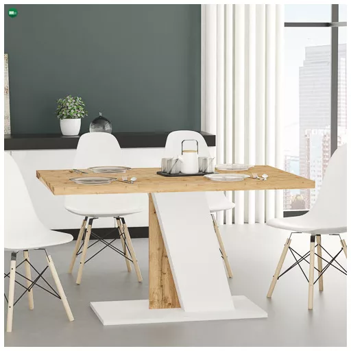 BRISTOL Étkezőasztal Tölgy/Fehér Színben 138 cm