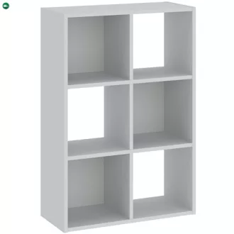 Könyvespolc 6 Rekeszes Fehér Színben CATCHY 61 cm
