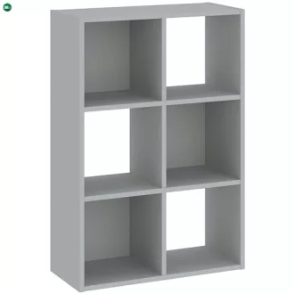 Könyvespolc 6 Rekeszes Szürke Színben CATCHY 61 cm