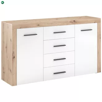 Komód fehér/tölgy színben GAMA 155 cm