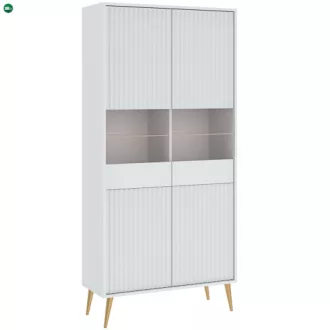 BARCELONA Üveges Vitrin Fehér Színben. 91 cm.