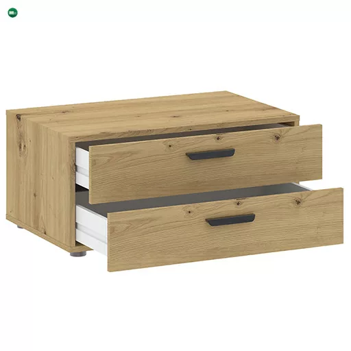 BASIC TWO komód tölgy színben, 74 cm, 2S