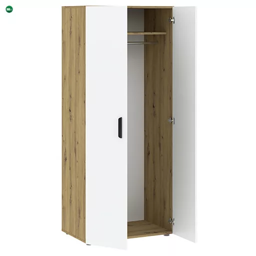 BASIC Ruhásszekrény Tölgy/Fehér Színben 74 cm 2D