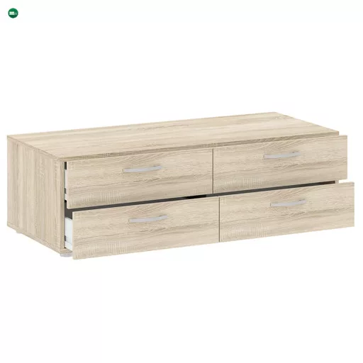 BASIC komód tölgy színben, 110 cm, 4S