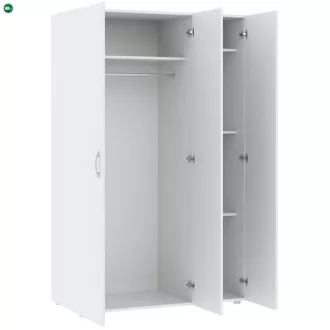 BASIC Ruhásszekrény Fehér Színben 110 cm 3D