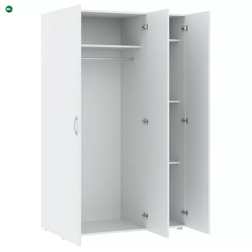BASIC Ruhásszekrény Fehér Színben 110 cm 3D