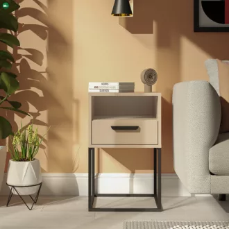 CABINET  Éjjeliszekrény Beige/Fekete Színben 40 cm
