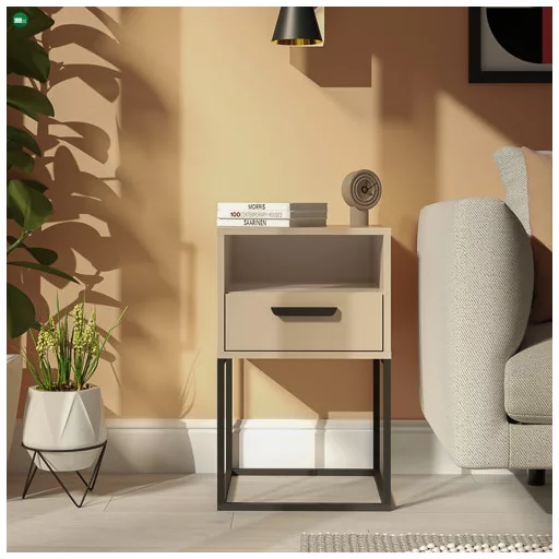 CABINET  Éjjeliszekrény Beige/Fekete Színben 40 cm