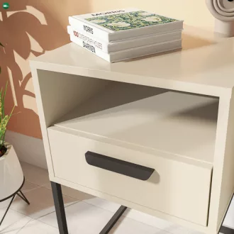 CABINET éjjeliszekrény bézs/fekete színben, 40 cm
