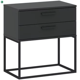Éjjeliszekrény 2 Fiókkal Fekete Színben CADRO NR6 60 cm