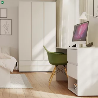 BASIC PLUS Ruhásszekrény Fehér Színben 110 cm 3D