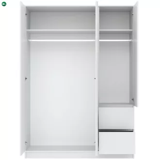 BASIT Gardrób Szekrény Fehér Színben  147 cm