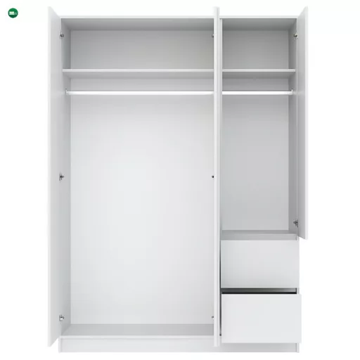 BASIT Gardrób Szekrény Fehér Színben  147 cm